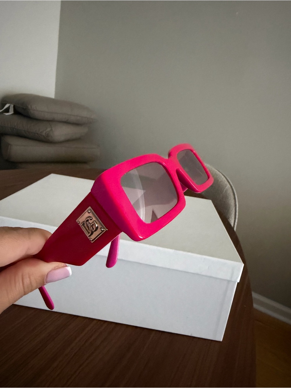 Dolce & Gabbana DG 4416 3379 4Z 53020 unisex Hot Pink Rectangular Sunglasses
